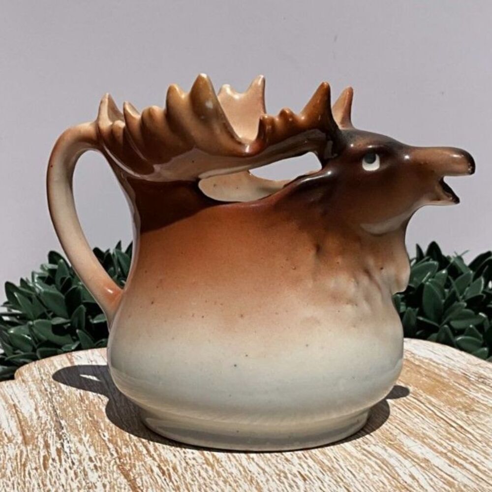 Vintage Moose Cream Pitcher, Creamer made in Austria kitchy chic